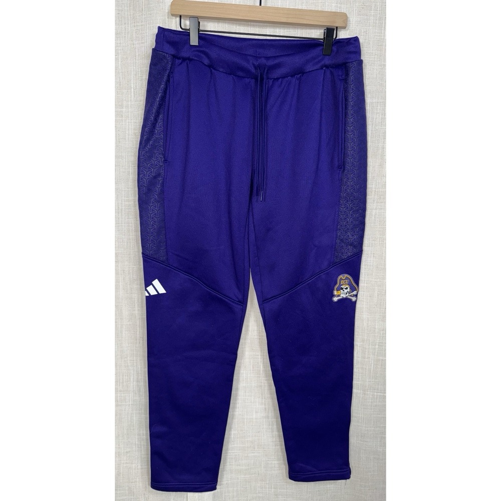 Adidas East Carolina Pirates ECU Purple Black Joggers Pants Shirt Men's L Large - Picture 5 of 12